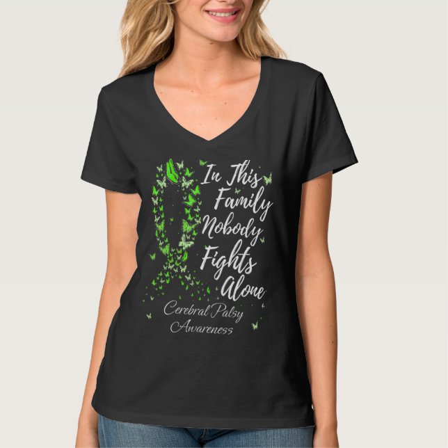 Family Support Cerebral Palsy CP Awareness T-Shirt (Front)
