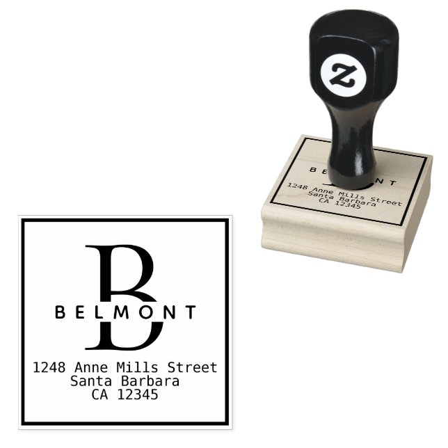 Family surname return address rubber stamp (Stamped)