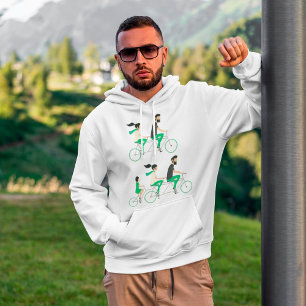 Family Tandem Bicycle Cycling Hoodie