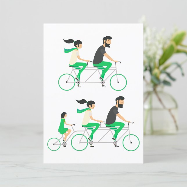 Family Tandem Bicycle Cycling Invitation (Creator Uploaded)
