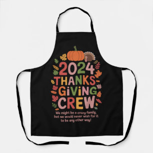 Family Thanksgiving 2024 Crew Turkey Matching Apron