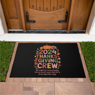 Family Thanksgiving 2024 Crew Turkey Matching Doormat