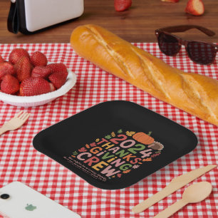 Family Thanksgiving 2024 Crew Turkey Matching Paper Plates