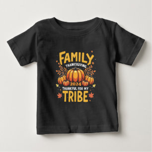 Family Thanksgiving 2024 Thankful for My Tribe Baby T-Shirt