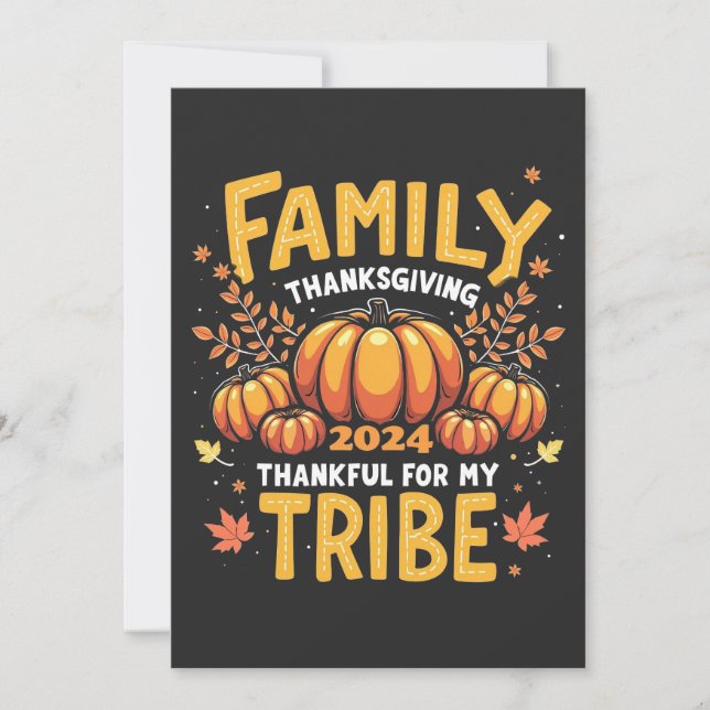 Family Thanksgiving 2024 Thankful for My Tribe Invitation (Front)