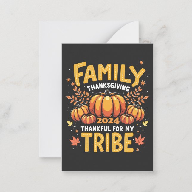 Family Thanksgiving 2024 Thankful for My Tribe Note Card (Front)