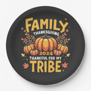 Family Thanksgiving 2024 Thankful for My Tribe Paper Plates