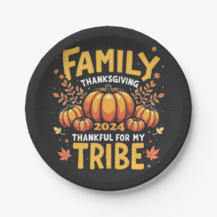 Family Thanksgiving 2024 Thankful for My Tribe Paper Plates