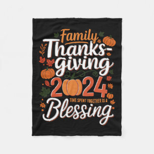 Family Thanksgiving 2024 Thanksgiving Crew Matchin Fleece Blanket