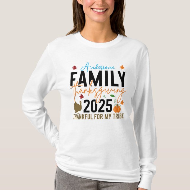 Family Thanksgiving 2025 Shirt | Editable Turkey  (Front)