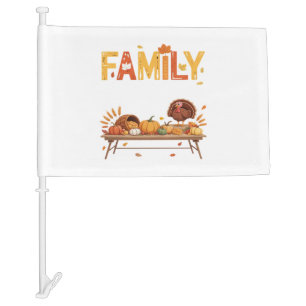 Family Thanksgiving 2025 Thankful For My Tribe Ess Car Flag