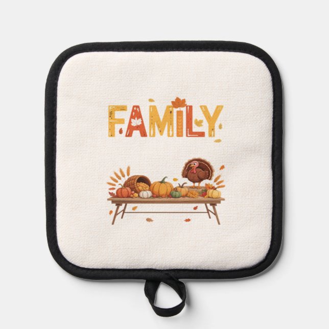 Family Thanksgiving 2025 Thankful For My Tribe Ess Pot Holder (Front)