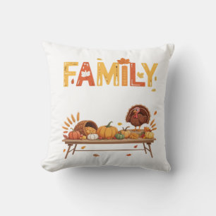 Family Thanksgiving 2025 Thankful For My Tribe Ess Throw Pillow