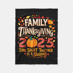 Family Thanksgiving 2025 Thanksgiving Crew Matchin Fleece Blanket