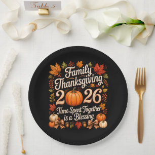 Family Thanksgiving 2026 Thanksgiving Crew Paper Plates