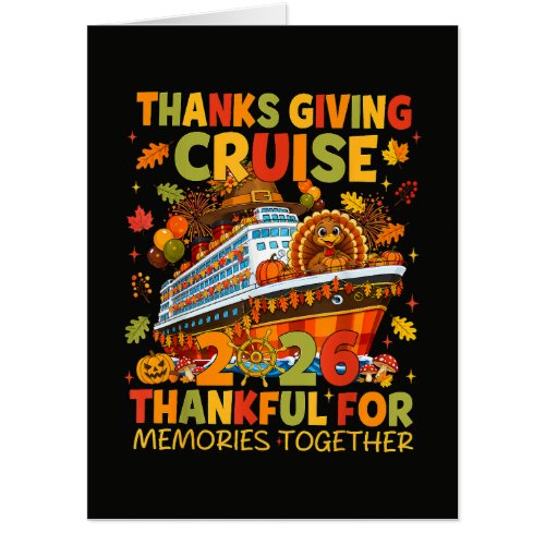 Family Thanksgiving Cruise 2026 Vacation Trip Card