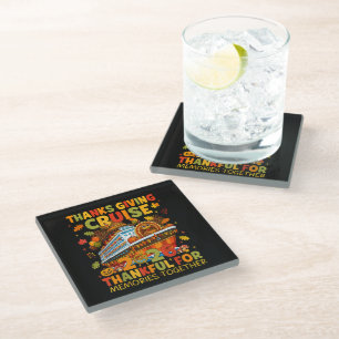 Family Thanksgiving Cruise 2026 Vacation Trip Glass Coaster