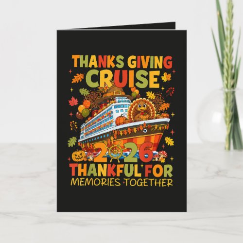 Family Thanksgiving Cruise 2026 Vacation Trip Holiday Card