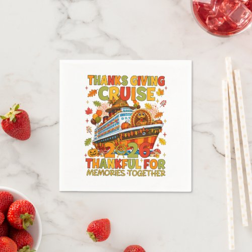 Family Thanksgiving Cruise 2026 Vacation Trip Napkins