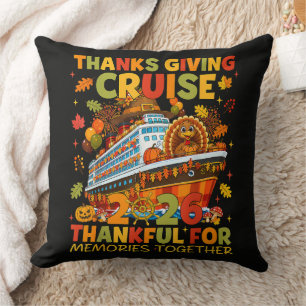 Family Thanksgiving Cruise 2026 Vacation Trip Throw Pillow