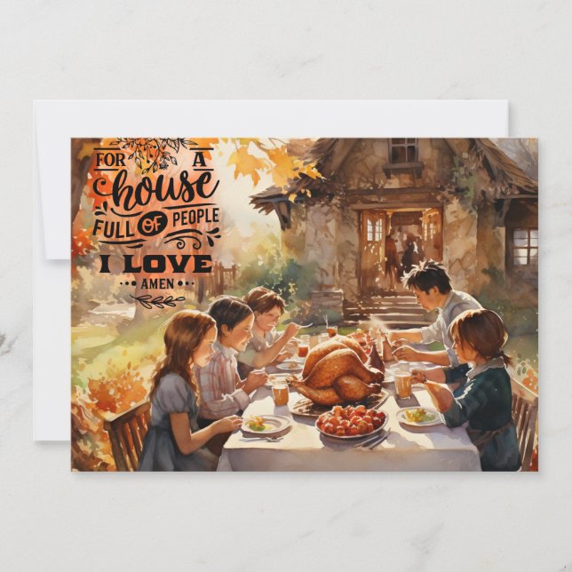 Family Thanksgiving  Holiday Card (Front)