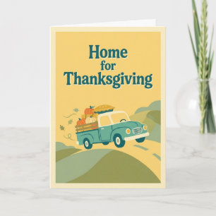 Family Thanksgiving Home Thanksgiving Travel Home Card