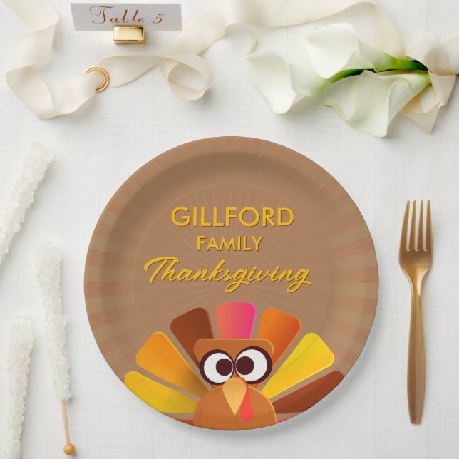 Family Thanksgiving Personalized  Paper Plates (Wedding)
