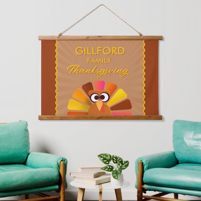 Family Thanksgiving Personalized wall Hanging Tapestry (Living Room)