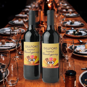 Family Thanksgiving Personalized Wine Label