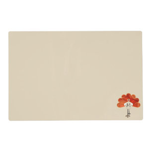 Family Thanksgiving Turkey Monogrammed Placemat