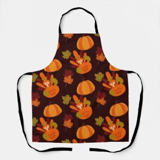 Family Thanksgiving Turkey Pumpkin Autumn Leaves