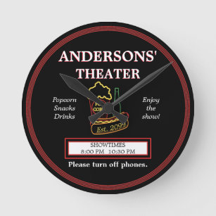 Family Theater Theatre Wall Clock
