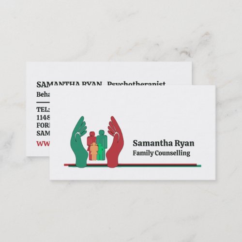 Family Therapy Care Design Psychotherapist Business Card
