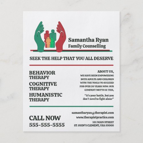 Family Therapy Care Design Psychotherapist Therapy Flyer