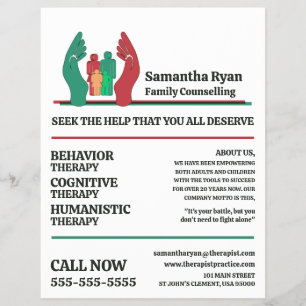 Family Therapy Care Design Psychotherapist Therapy Flyer