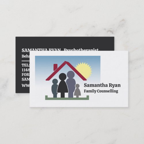 Family Therapy Design Psychotherapist Business Card