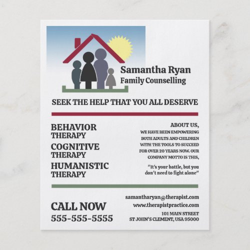 Family Therapy Design Psychotherapist Therapy Flyer