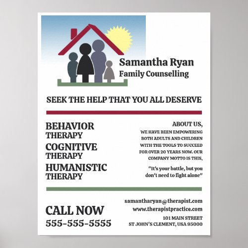 Family Therapy Design Psychotherapist Therapy Poster