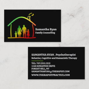 Family Therapy Logo, Psychotherapist Business Card