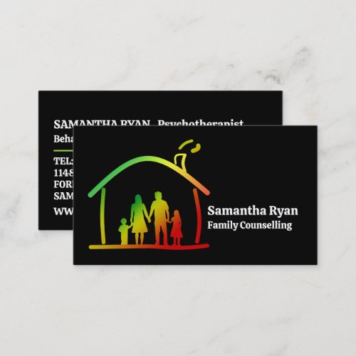 Family Therapy Logo Psychotherapist Business Card
