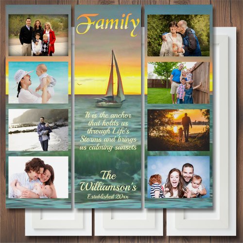 Family through Lifes Storm Collage 0884 Triptych