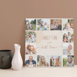 Family Time Abstract Shapes Neutral 12 Photo Faux Canvas Print<br><div class="desc">Create your own canvas with 12 of your favorite pictures. The trendy abstract design of organic shapes, brush strokes and splatters has a neutral color palette in shades of cream beige sand and copper. It is lettered with the wording "family time is the best time" in skinny font typography and...</div>
