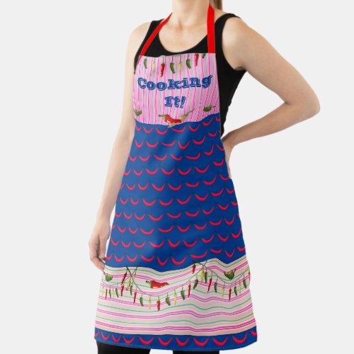 Family Time Hot Peppers Cookout  Apron