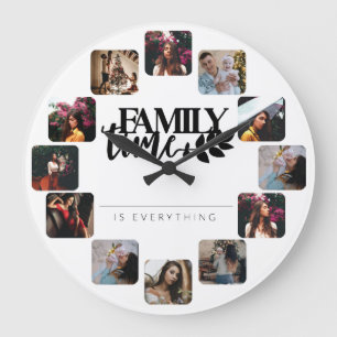 Family Time Is Everything Personalized Photo Quote Large Clock