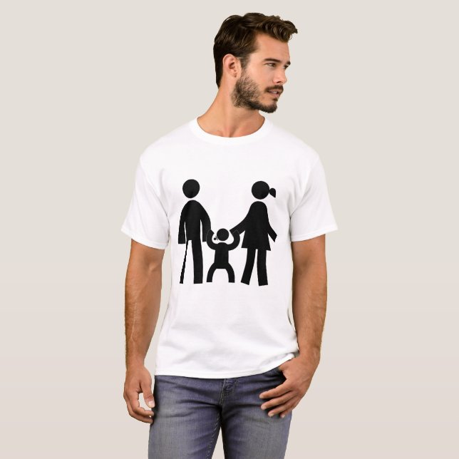 Family time Minimalist Stick Figure Icon T-shirt (Front Full)