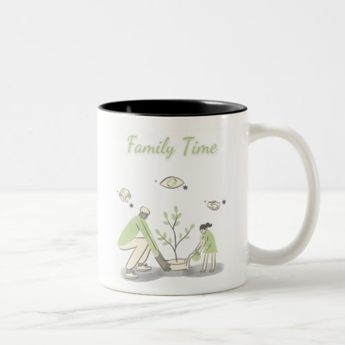 Family Time Personalized  Two_Tone Coffee Mug
