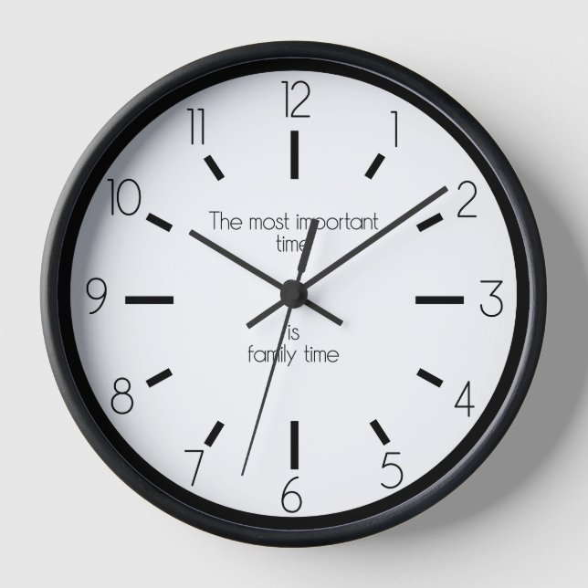 Family Time Wall Clock – Inspirational Quote Home  (Front)