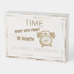 Family Time Wooden Block Sign