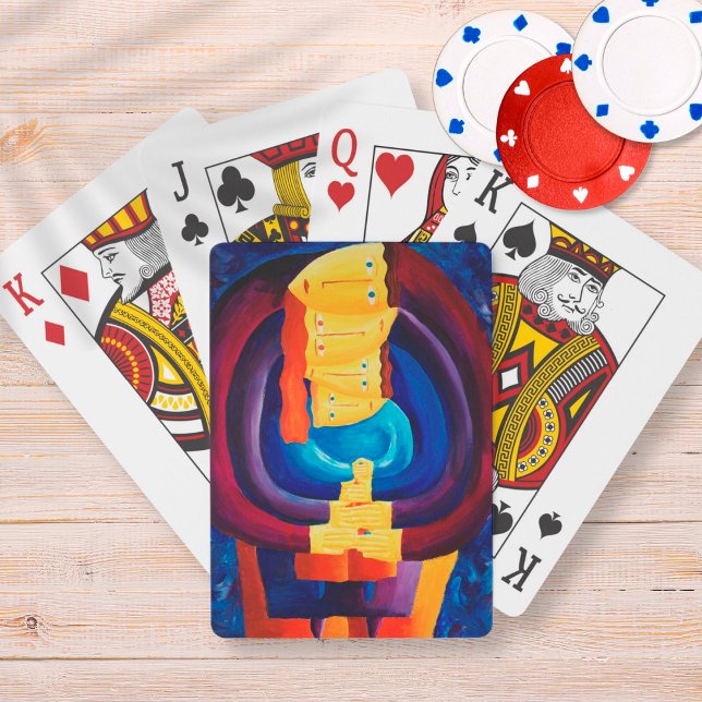Family Together Modern Portrait Painting Art Poker Cards (Creator Uploaded)