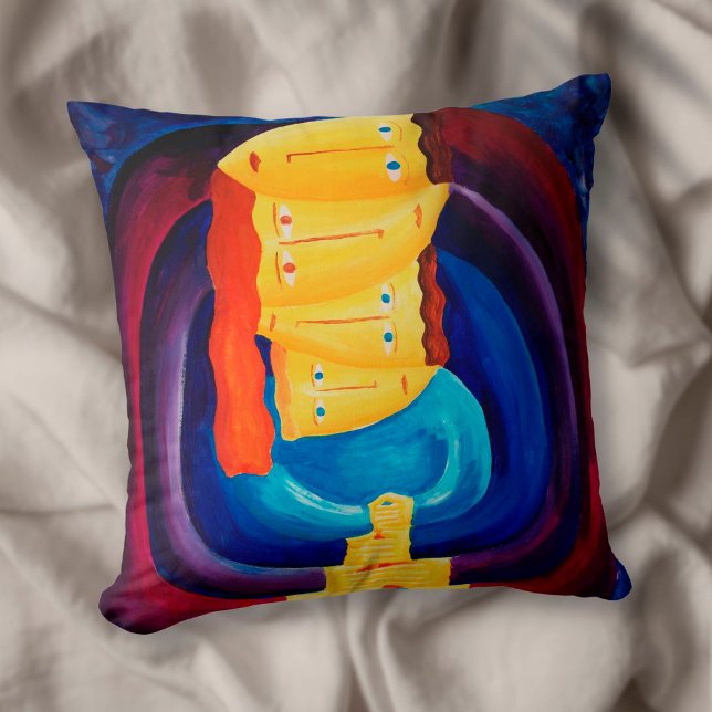 Family Together Modern Portrait Painting Art Throw Pillow (Creator Uploaded)